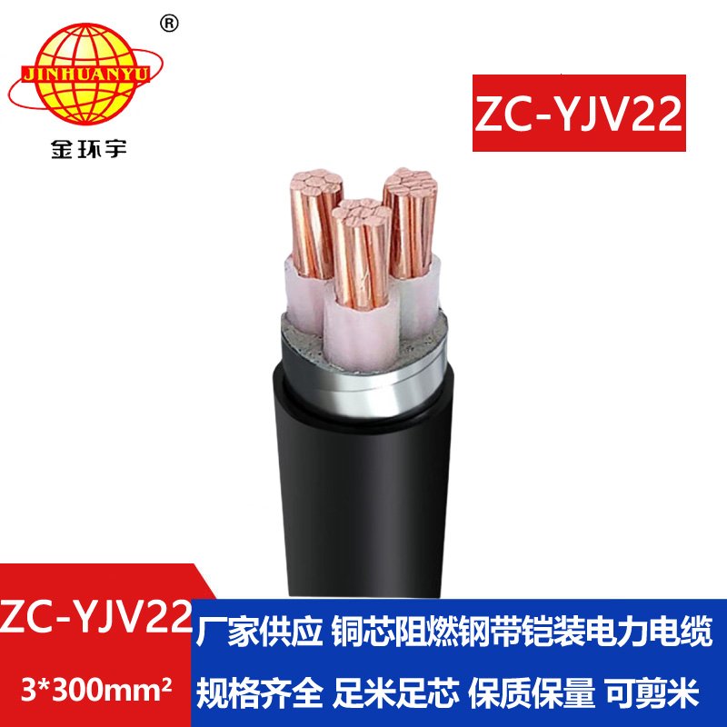 金环宇电缆 yjv22电缆报价ZC-YJV22 3X300平方 阻燃电