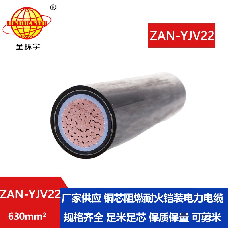 金环宇电线电缆 单芯钢带铠装电缆ZAN-YJV22-630 深圳阻燃耐火电缆价格
